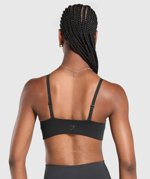 New Gymshark Twist Front Bralette Black