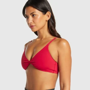 Clearance Gymshark Twist Front Bralette CarmineRed