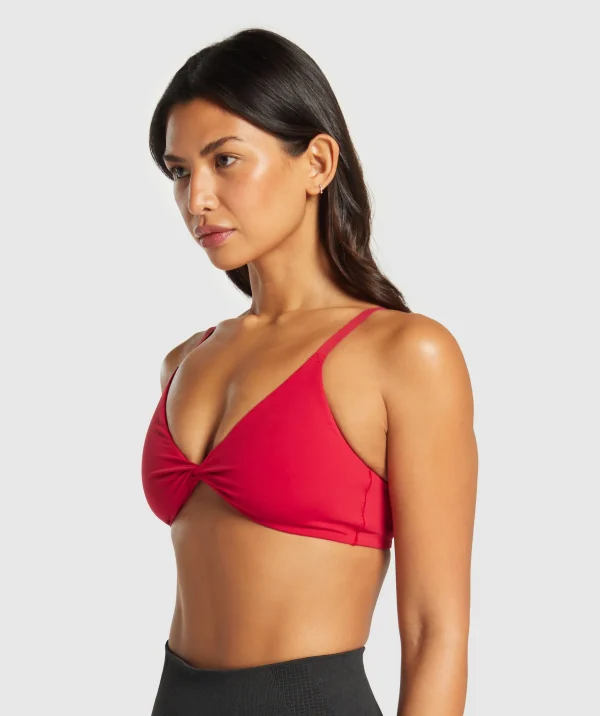 Clearance Gymshark Twist Front Bralette CarmineRed