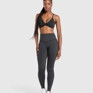 New Gymshark Twist Front Bralette Black