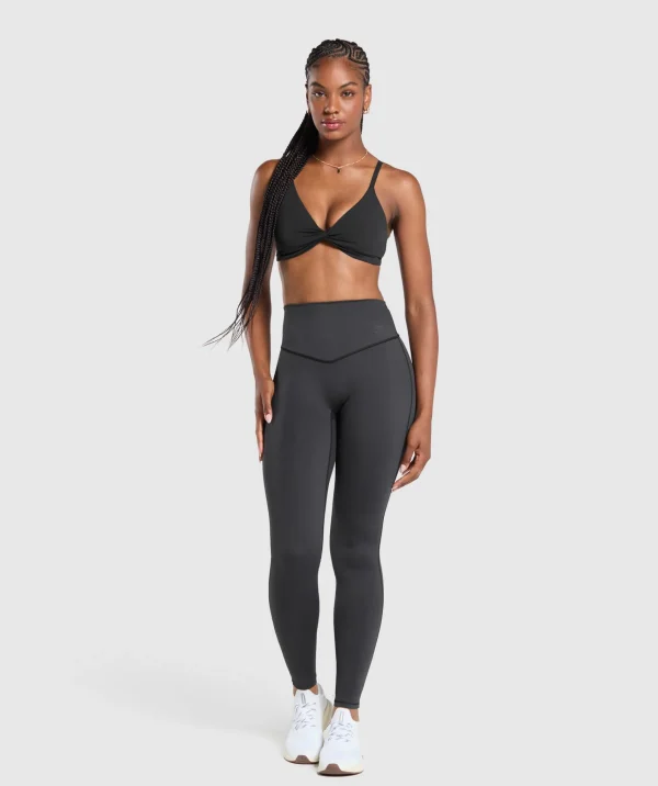 New Gymshark Twist Front Bralette Black