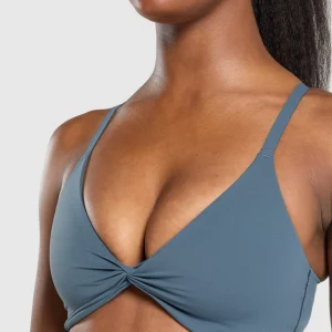 Discount Gymshark Twist Front Bralette CargoBlue