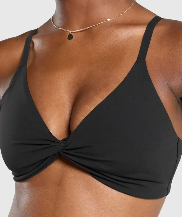 New Gymshark Twist Front Bralette Black