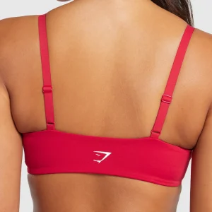 Clearance Gymshark Twist Front Bralette CarmineRed