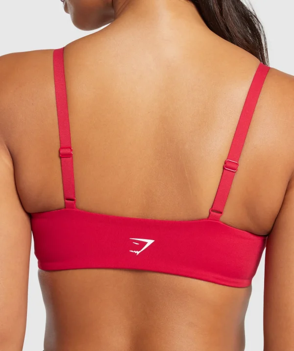 Clearance Gymshark Twist Front Bralette CarmineRed