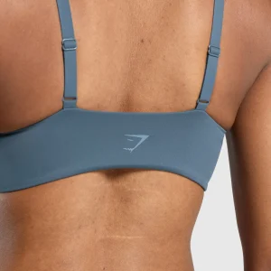 Discount Gymshark Twist Front Bralette CargoBlue