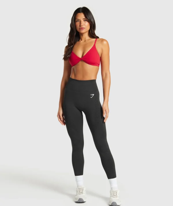 Clearance Gymshark Twist Front Bralette CarmineRed