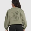 Hot Gymshark Two Strong Women Sweatshirt BaseGreen