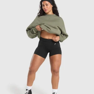 Hot Gymshark Two Strong Women Sweatshirt BaseGreen