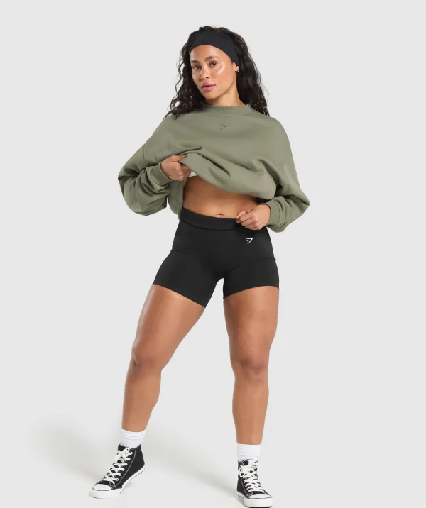 Hot Gymshark Two Strong Women Sweatshirt BaseGreen