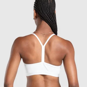 Discount Gymshark V Neck Sports Bra White