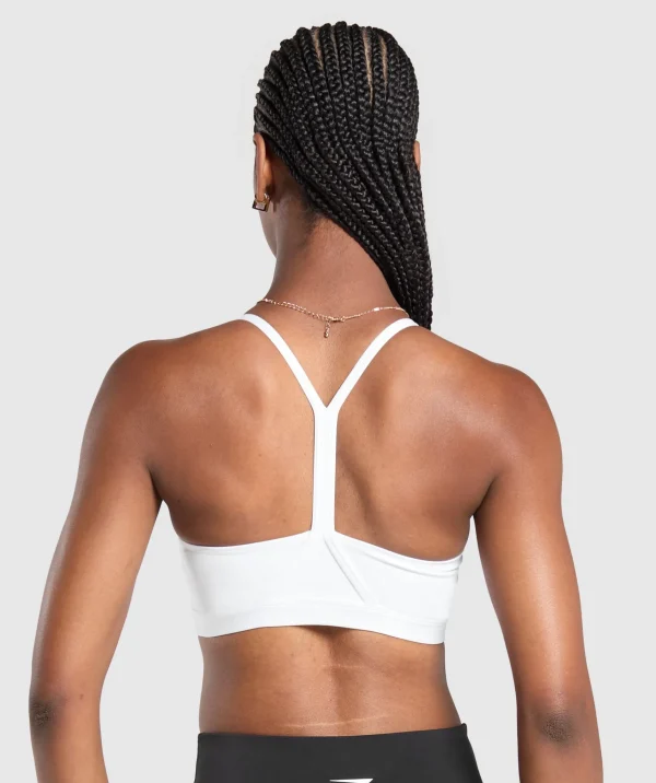 Discount Gymshark V Neck Sports Bra White