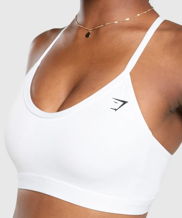 Discount Gymshark V Neck Sports Bra White