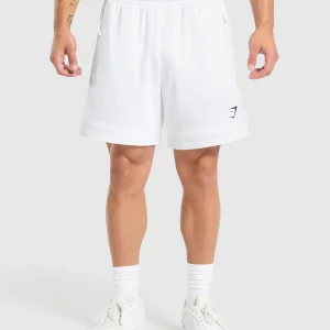 Sale Gymshark Varsity Mesh Shorts White