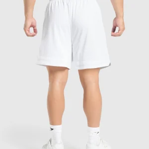 Sale Gymshark Varsity Mesh Shorts White