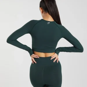 Hot Gymshark Vital Seamless 2.0 Crop Top WoodlandGreenMarl