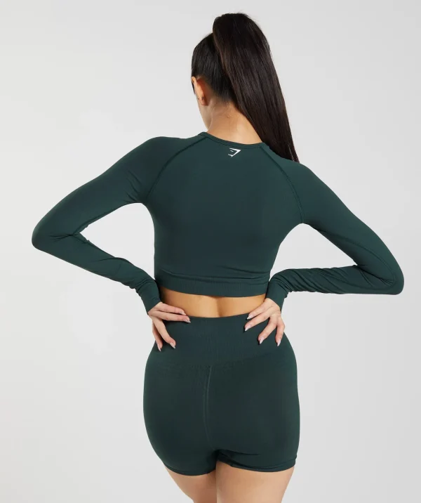 Hot Gymshark Vital Seamless 2.0 Crop Top WoodlandGreenMarl