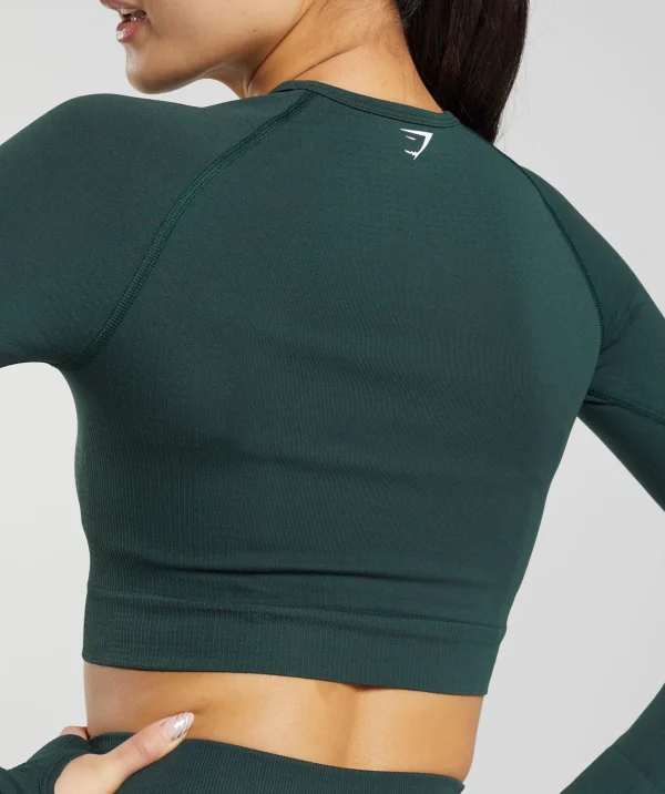 Hot Gymshark Vital Seamless 2.0 Crop Top WoodlandGreenMarl