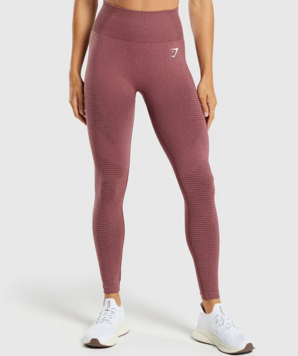 Discount Gymshark Vital Seamless 2.0 Leggings BurgundyPink/Marl