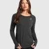 Discount Gymshark Vital Seamless 2.0 Light Long Sleeve Top BlackMarl