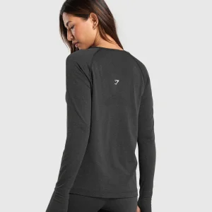 Discount Gymshark Vital Seamless 2.0 Light Long Sleeve Top BlackMarl