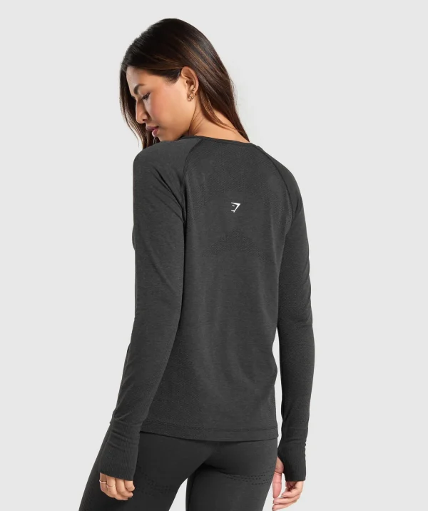 Discount Gymshark Vital Seamless 2.0 Light Long Sleeve Top BlackMarl