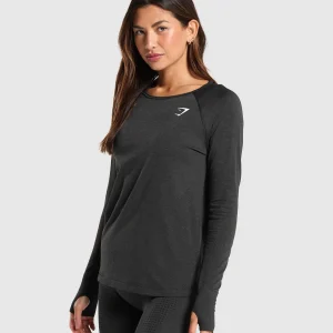 Discount Gymshark Vital Seamless 2.0 Light Long Sleeve Top BlackMarl