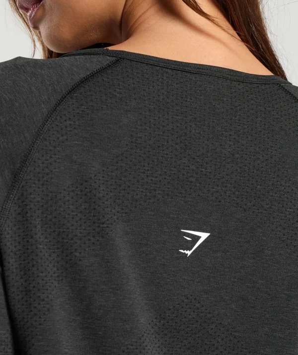 Discount Gymshark Vital Seamless 2.0 Light Long Sleeve Top BlackMarl