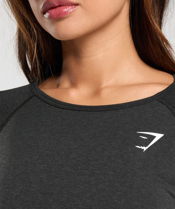 Discount Gymshark Vital Seamless 2.0 Light Long Sleeve Top BlackMarl