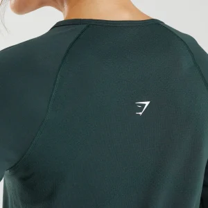 Hot Gymshark Vital Seamless 2.0 Light Long Sleeve Top WoodlandGreenMarl