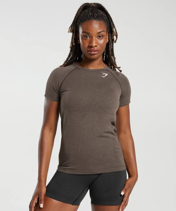 Online Gymshark Vital Seamless 2.0 Light T-Shirt BrownMarl