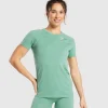 Best Gymshark Vital Seamless 2.0 Light T-Shirt LagoonGreen/Marl