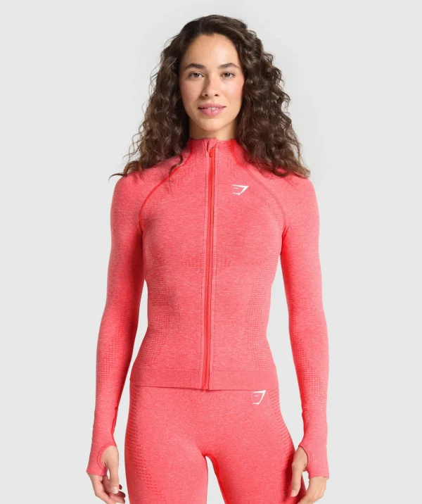 Fashion Gymshark Vital Seamless 2.0 Tight Tracktop CoralRedMarl