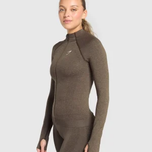 Discount Gymshark Vital Seamless 2.0 Tight Tracktop PennyBrownMarl