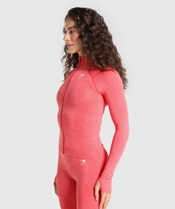 Fashion Gymshark Vital Seamless 2.0 Tight Tracktop CoralRedMarl