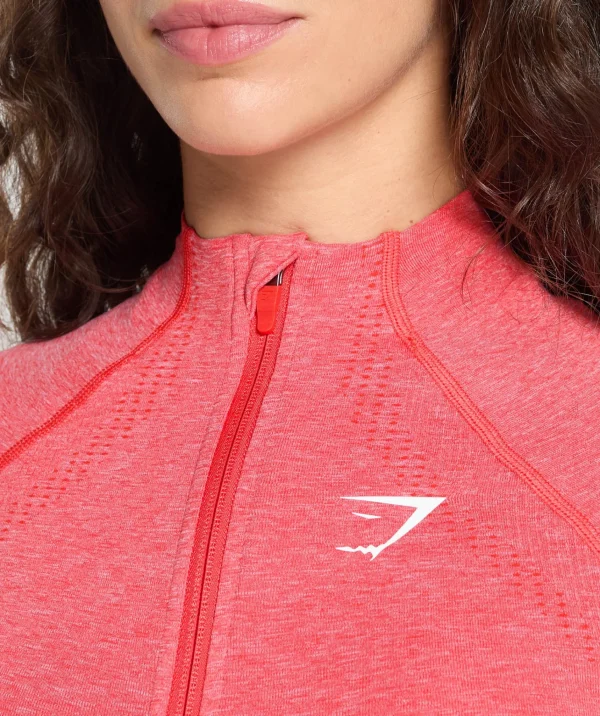 Fashion Gymshark Vital Seamless 2.0 Tight Tracktop CoralRedMarl