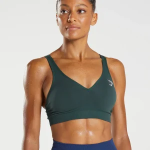 Best Gymshark Vital Seamless 2.0 V Neck Sports Bra WoodlandGreenMarl