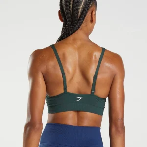 Best Gymshark Vital Seamless 2.0 V Neck Sports Bra WoodlandGreenMarl