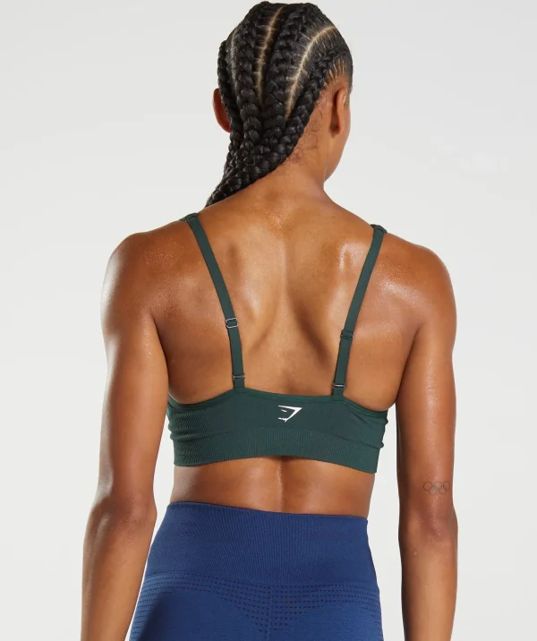 Best Gymshark Vital Seamless 2.0 V Neck Sports Bra WoodlandGreenMarl