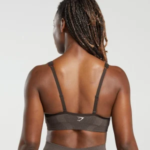 Outlet Gymshark Vital Seamless 2.0 V Neck Sports Bra BrownMarl