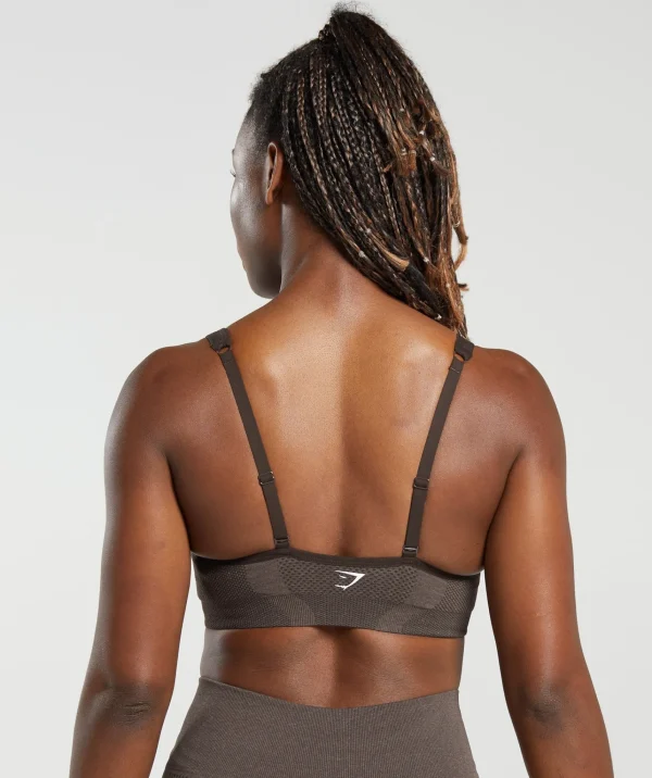 Outlet Gymshark Vital Seamless 2.0 V Neck Sports Bra BrownMarl