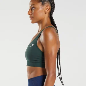 Best Gymshark Vital Seamless 2.0 V Neck Sports Bra WoodlandGreenMarl