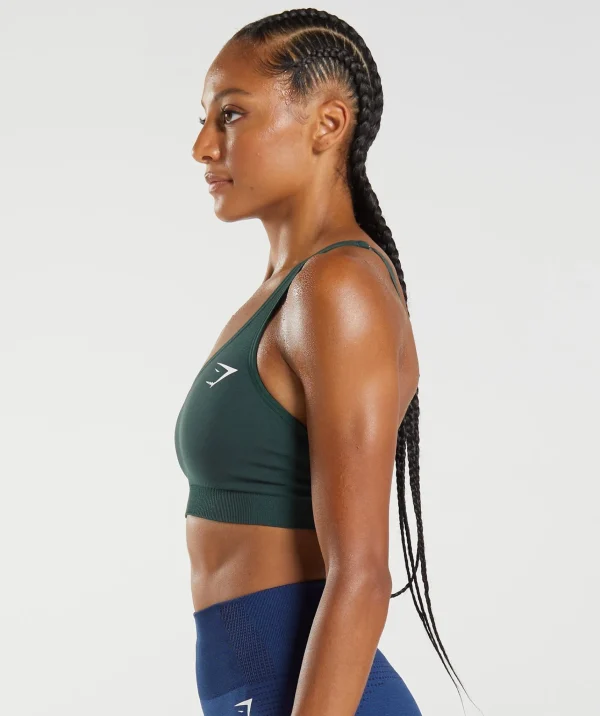 Best Gymshark Vital Seamless 2.0 V Neck Sports Bra WoodlandGreenMarl