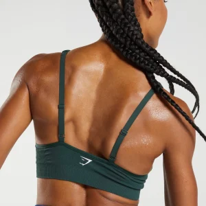 Best Gymshark Vital Seamless 2.0 V Neck Sports Bra WoodlandGreenMarl