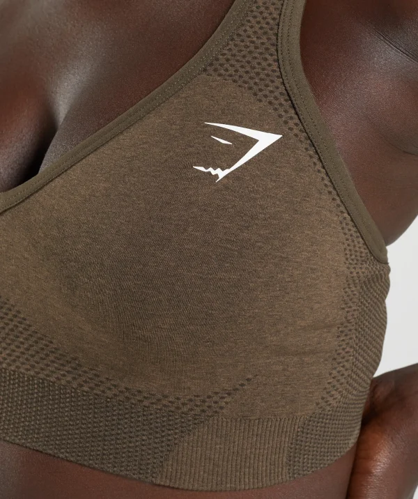 Outlet Gymshark Vital Seamless 2.0 V Neck  Sports Bra EspressoMarl