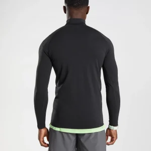 Clearance Gymshark Vital Seamless 1/4 Zip Black/SilhouetteGrey