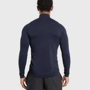 Clearance Gymshark Vital Seamless 1/4 Zip Navy/HeavyBlue