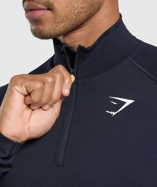 Clearance Gymshark Vital Seamless 1/4 Zip Navy/HeavyBlue