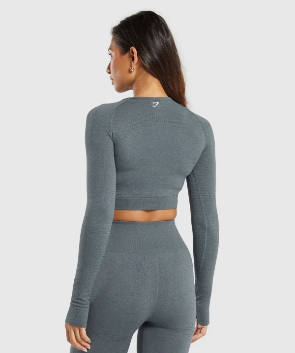 New Gymshark Vital Seamless Crop Top StrongGrey/Marl