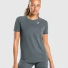 Outlet Gymshark Vital Seamless Light T-Shirt StrongGrey/Marl